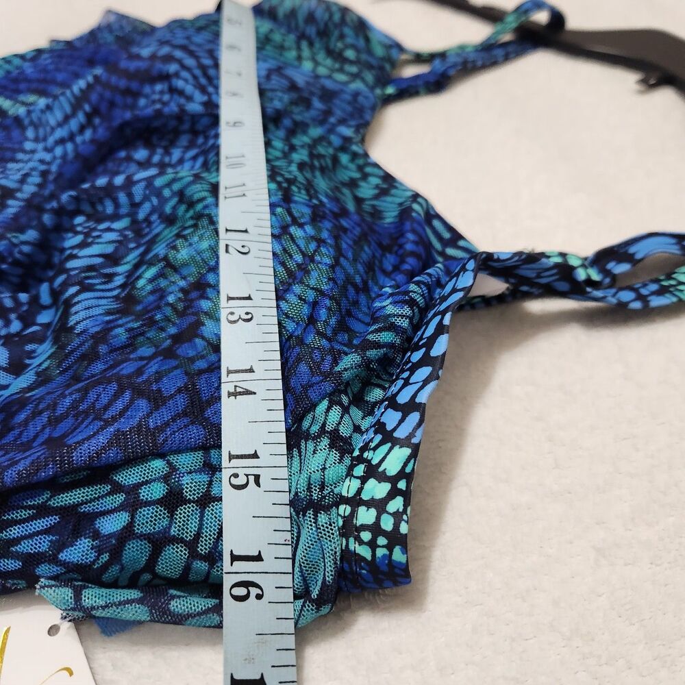 Del Raya womens Tankini Top Size 10 Blue Layered - Picture 6 of 12